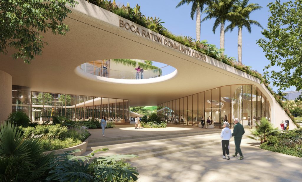 Revised renderings of facilities proposed for the Boca Raton city government campus complex, Oct. 2025. (Terra-Frisbie/ City of Boca Raton)