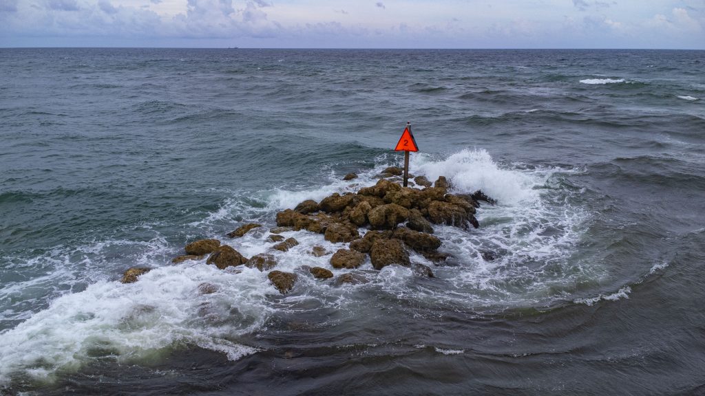 The effects of Hurricane Helene whip up waves and surf at Boca Raton Inlet and beaches in Boca Raton and Deerfield Beach, FL, Sept. 25, 2024. (Photo: Boca Daily News)