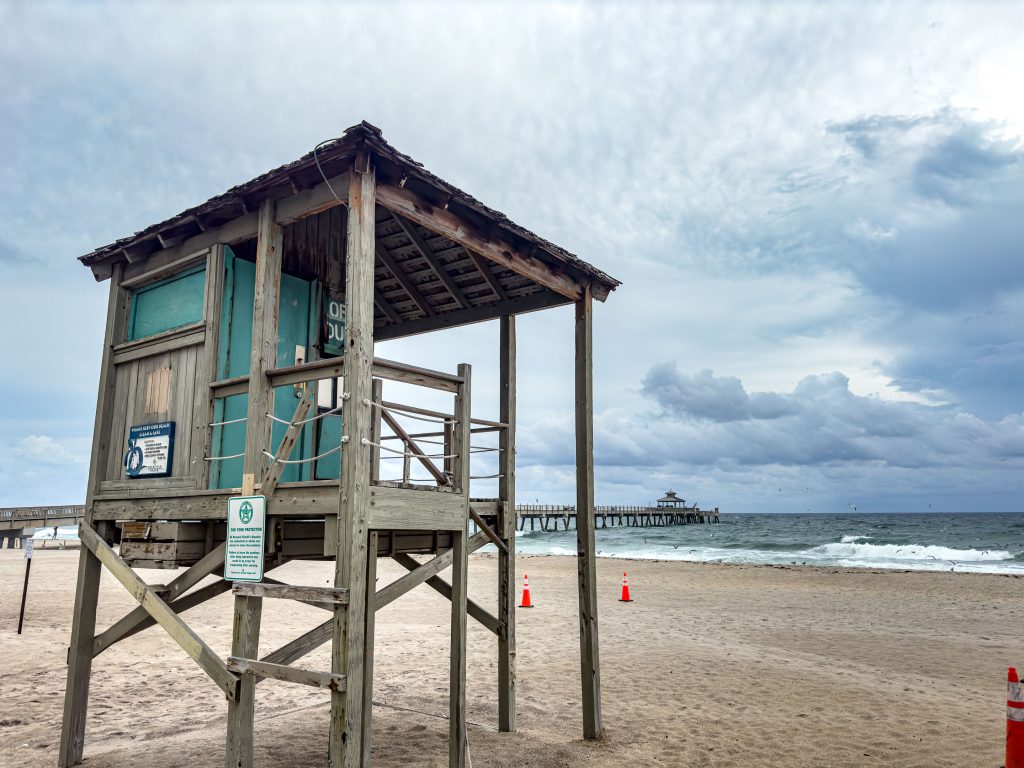 The effects of Hurricane Helene whip up waves and surf at Boca Raton Inlet and beaches in Boca Raton and Deerfield Beach, FL, Sept. 25, 2024. (Photo: Boca Daily News)