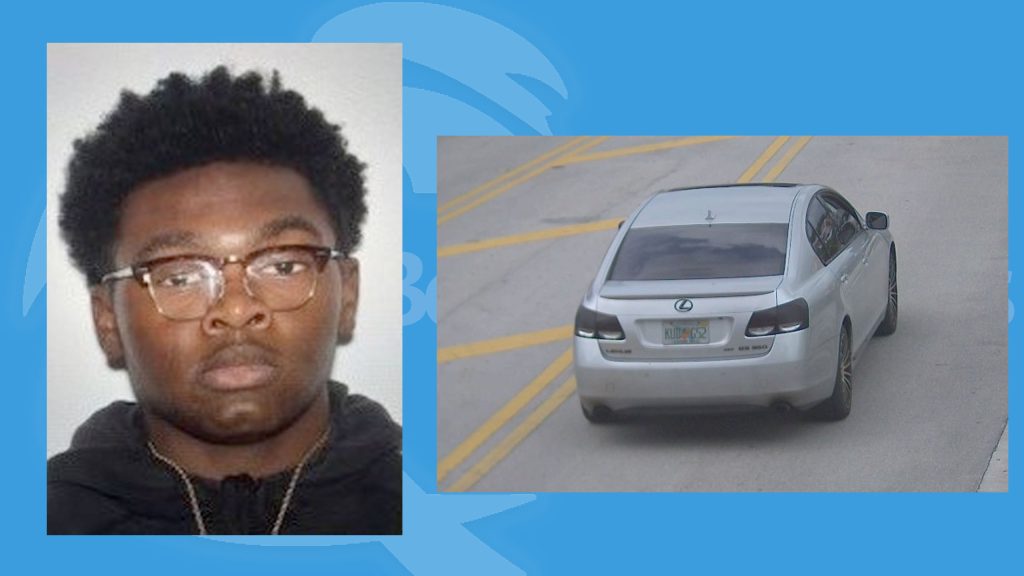 Christopher Hendrix and his vehicle. (Credit: Delray Beach Police)