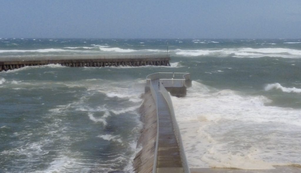 Rough surf generated by Hurricane Helene at Boynton Inlet, Boynton Beach, FL, Sept. 26, 2024. (Photo: Boca Daily News)