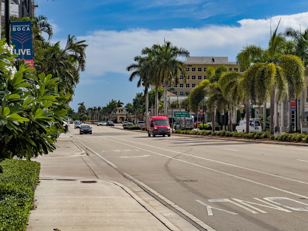 Federal Highway where improvements are planned in downtown Boca Raton between Camino Real and NE Mizner Boulevard, Sept. 2024. (Photo: Boca Daily News)