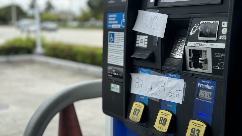 Only premium fuel remains at a gas station in Deerfield Beach, FL, Oct. 8, 2024. (Photo: Boca Daily News)