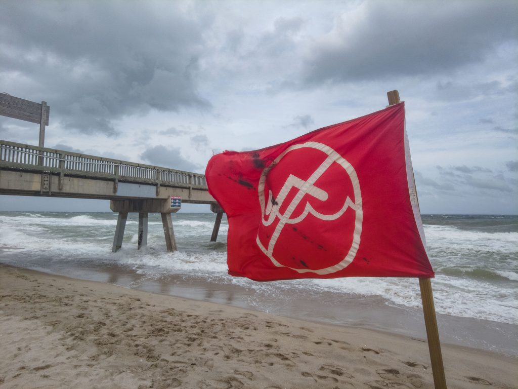 Wind and rough surf whipped up by Hurricane Milton move into Palm Beach and Broward counties in South Florida, Oct. 9, 2024. (Photo: Boca Daily News)