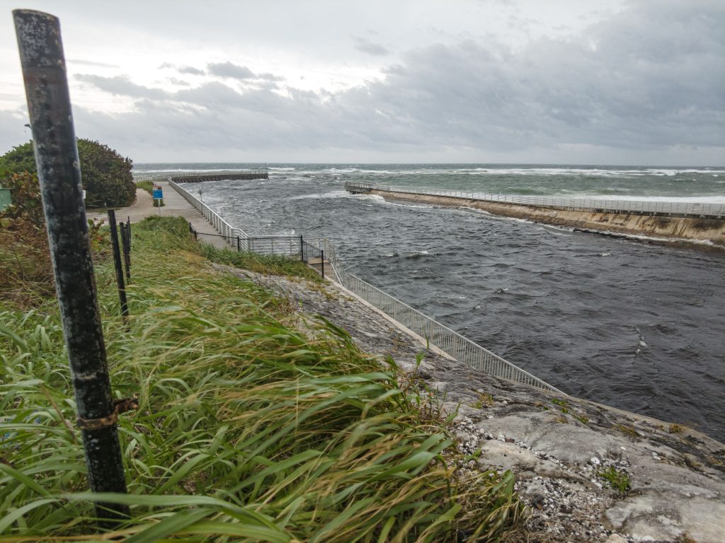 Wind and rough surf whipped up by Hurricane Milton move into Palm Beach and Broward counties in South Florida, Oct. 9, 2024. (Photo: Boca Daily News)