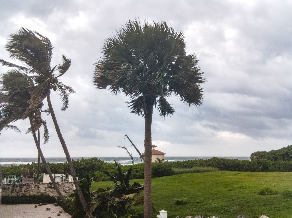 Wind and rough surf whipped up by Hurricane Milton move into Palm Beach and Broward counties in South Florida, Oct. 9, 2024. (Photo: Boca Daily News)