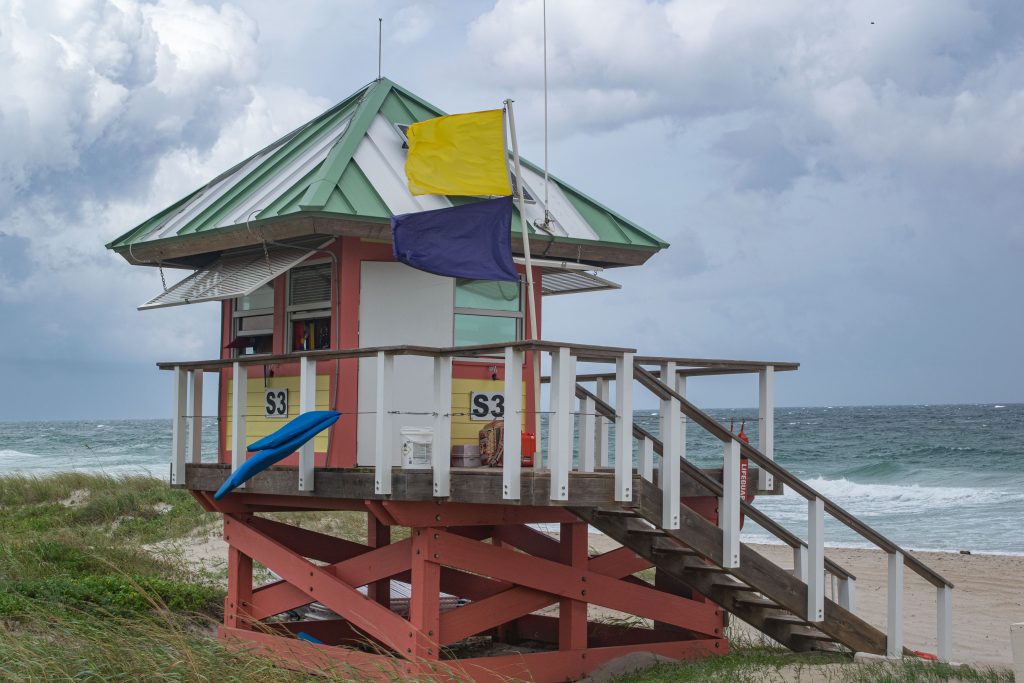 Wind and rough surf whipped up by Hurricane Milton move into Palm Beach and Broward counties in South Florida, Oct. 9, 2024. (Photo: Boca Daily News)