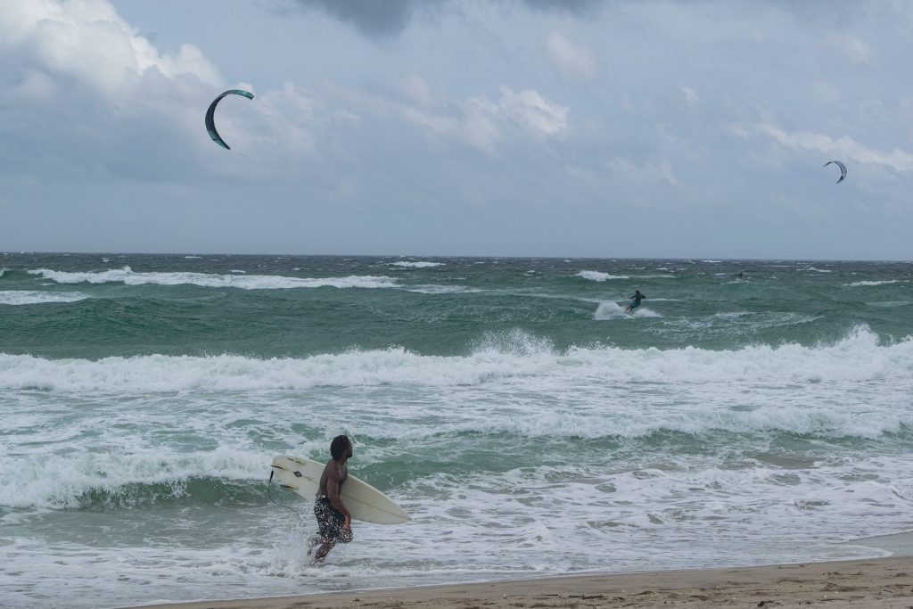 Wind and rough surf whipped up by Hurricane Milton move into Palm Beach and Broward counties in South Florida, Oct. 9, 2024. (Photo: Boca Daily News)