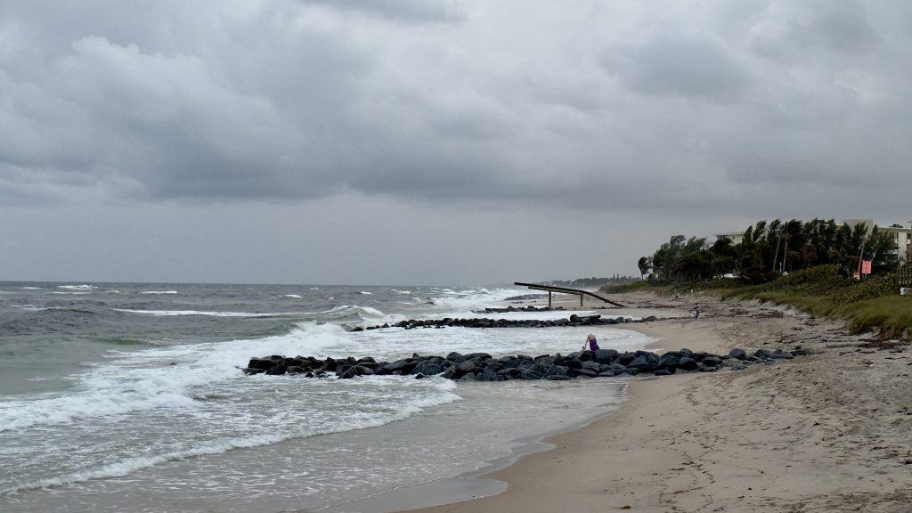 Waves crash south of Boynton Inlet, Nov. 10, 2024. (Photo: Boca Daily News)