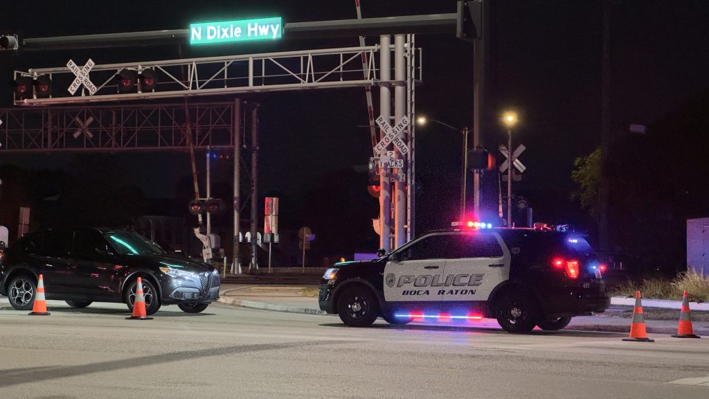 Emergency workers respond to a Brightline train accident at Hidden Valley Road in Boca Raton, Nov. 26, 2024. (Photo: Boca Daily News)