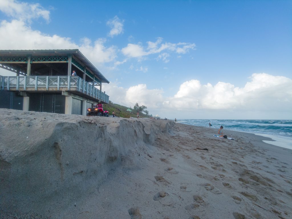 Beach erosion in Boca Raton, FL, Nov. 4, 2024. (Photo: Boca Daily News)