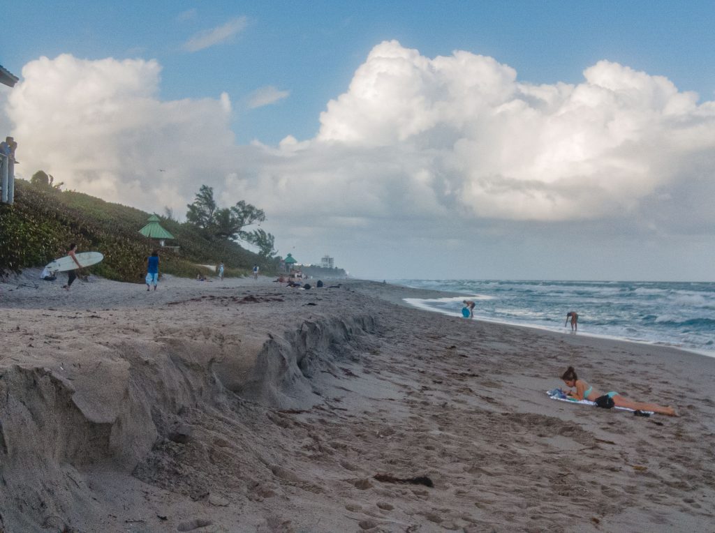 Beach erosion in Boca Raton, FL, Nov. 4, 2024. (Photo: Boca Daily News)