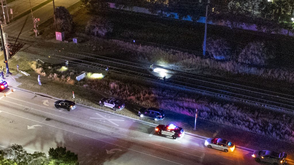 Emergency workers respond to a Brightline train accident at Hidden Valley Road in Boca Raton, Nov. 26, 2024. (Photo: Boca Daily News)