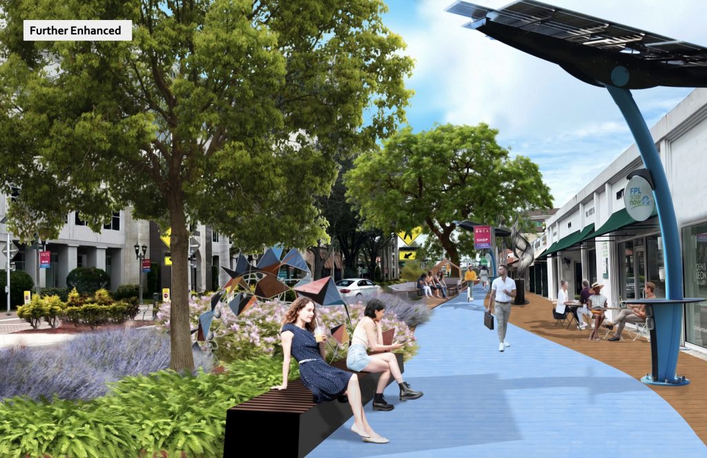 The 'further enhanced' concept for Palmetto Park Road in downtown Boca Raton, FL. (Credit: Planning Document)