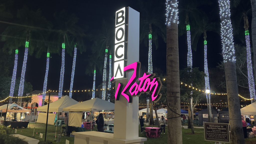 A 'retro' homage to Boca Raton's iconic welcome sign on Federal Highway, Jan. 9, 2025. (Photo: Boca Daily News)