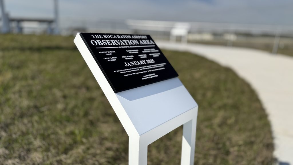 The new viewing platform at Boca Raton Airport opened Jan. 29, 2025. (Photo: Boca Daily News)