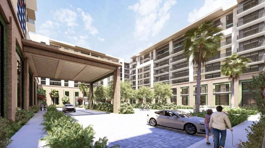 Renderings of the redevelopment plans for the Office Depot corporate headquarters building Boca Raton, FL, Jan. 2025. (Credit: Planning Document)