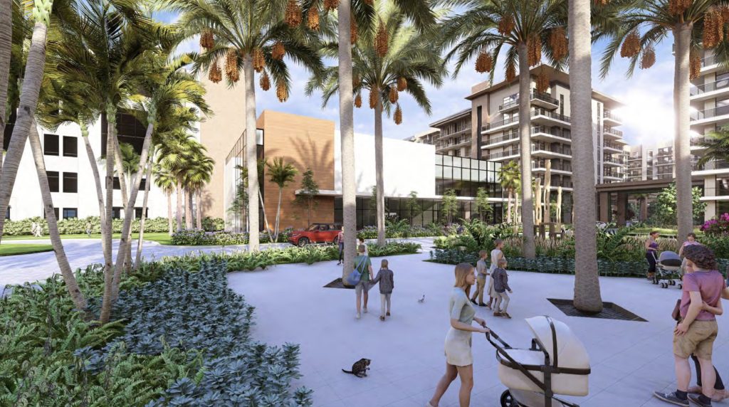 Renderings of the redevelopment plans for the Office Depot corporate headquarters building Boca Raton, FL, Jan. 2025. (Credit: Planning Document)