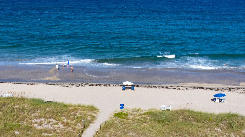 Waves and beach erosion in Boca Raton and Delray Beach, Fla. Aug, 19, 2025, as Hurricane Erin hovers offshore. (Photo: Boca Daily News)