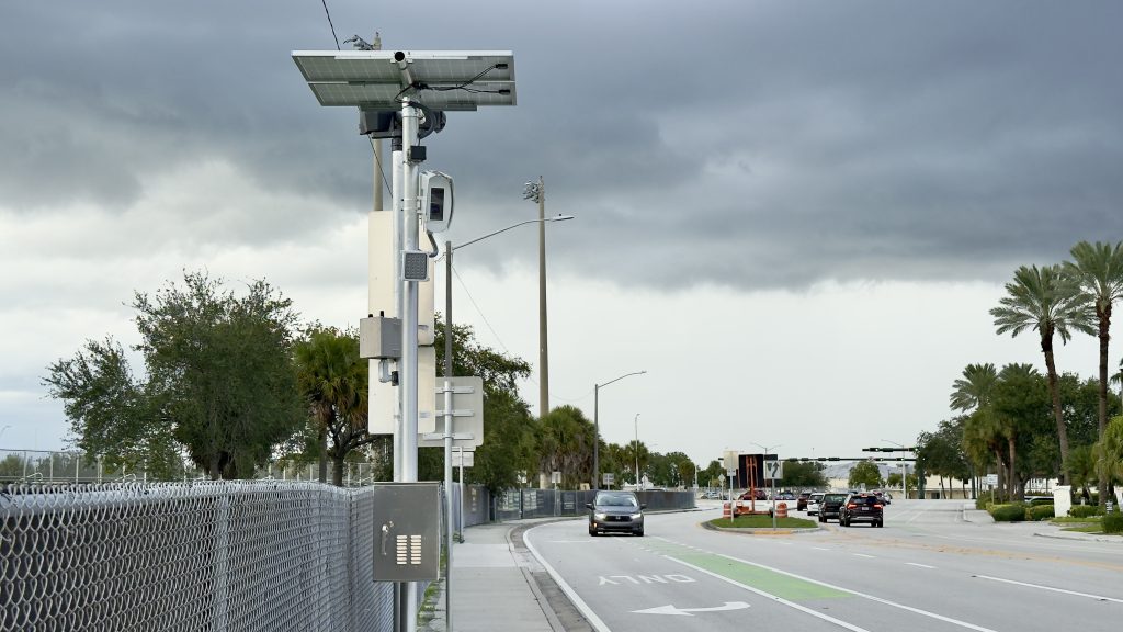 A speed camera set up near Boca Raton Community High School, Sept. 2, 2025. (Photo: Boca Daily News)