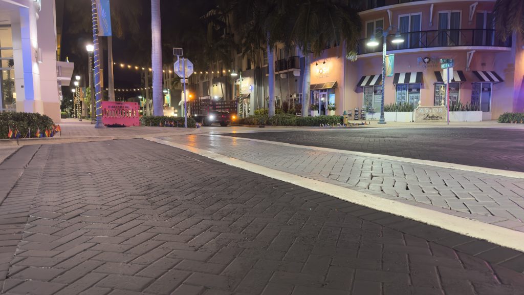 FDOT contractors remove a rainbow-colored 'Pride Intersection' in Delray Beach, Fla., Sept. 10, 2025. (Photo: Boca Daily News)