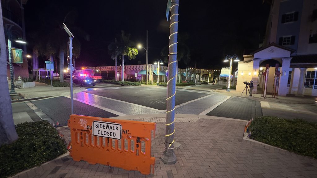 FDOT contractors remove a rainbow-colored 'Pride Intersection' in Delray Beach, Fla., Sept. 10, 2025. (Photo: Boca Daily News)