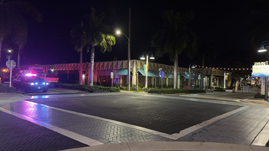 FDOT contractors remove a rainbow-colored 'Pride Intersection' in Delray Beach, Fla., Sept. 10, 2025. (Photo: Boca Daily News)