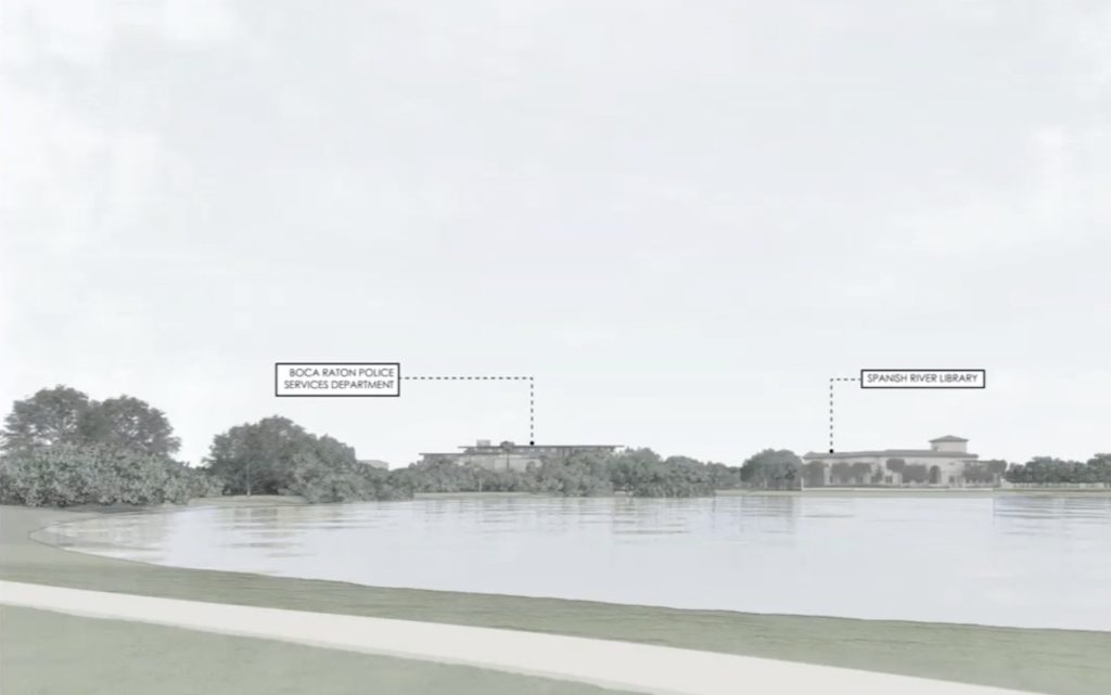 Renderings of a potential new police headquarters building off Spanish River Boulevard in Boca Raton, FL, Sept. 2025. (Planning Document)