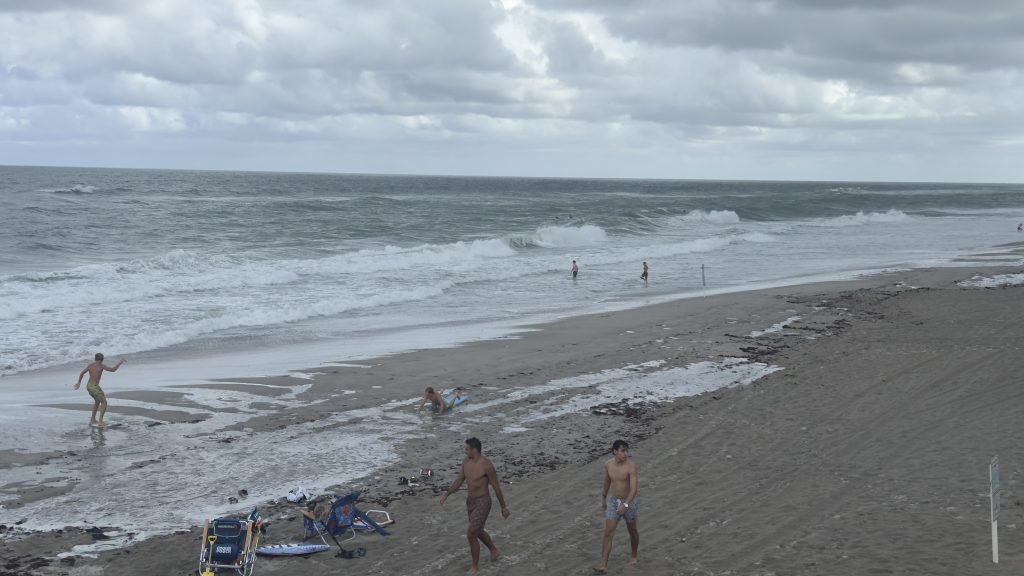 Heavy surf being produced by a tropical disturbance off South Florida, Oct. 2, 2025. (Photo: Boca Daily News)