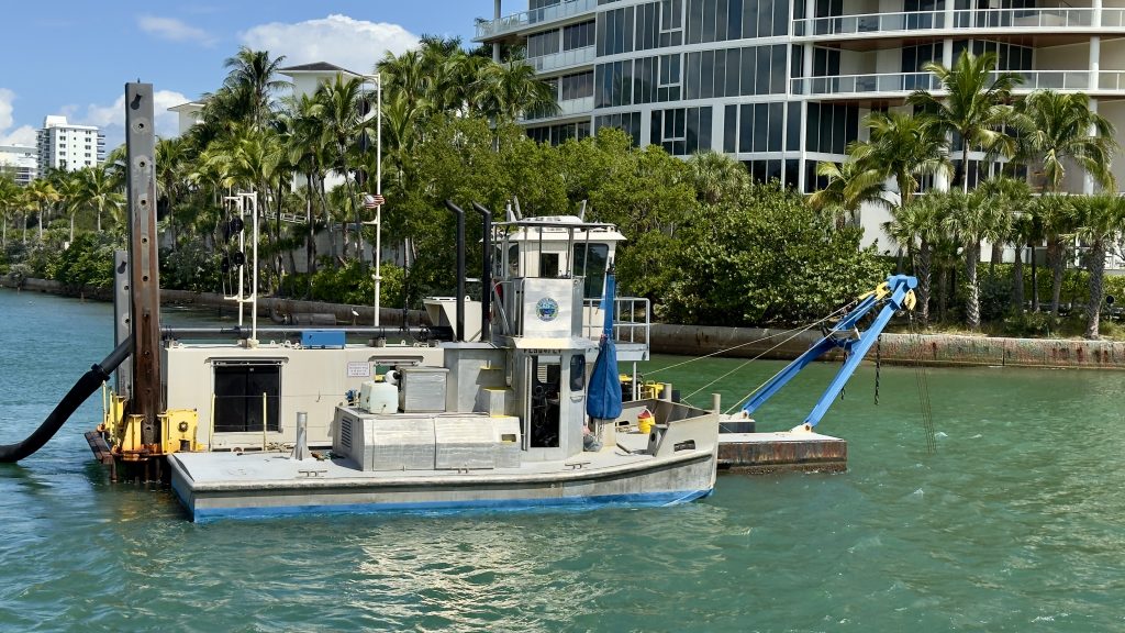 Boca Raton Inlet is dredged after shoaling, Oct. 2025. (Photo: Boca Daily News)