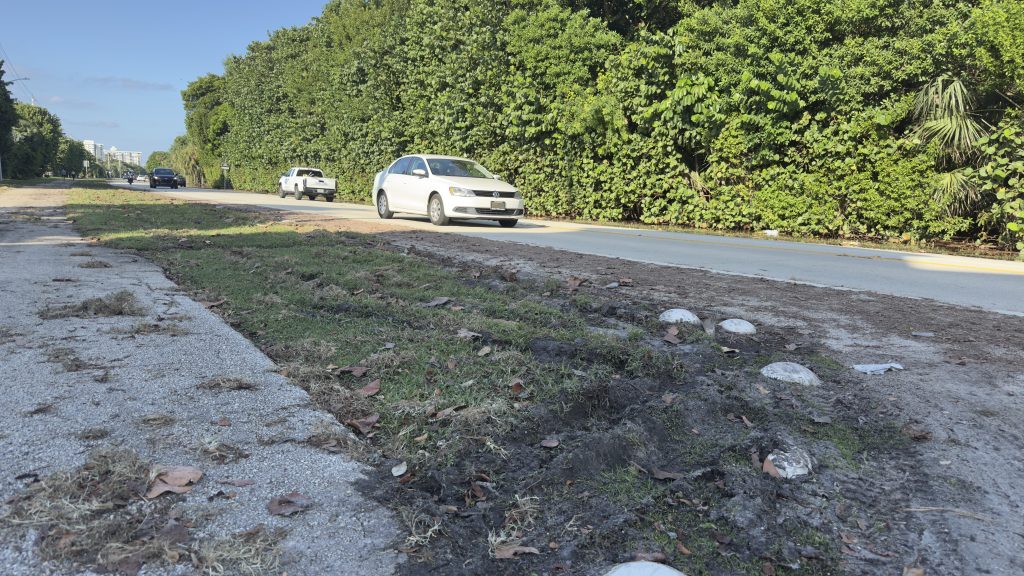 Flooding along North Ocean Boulevard (A1A) and the Alan C. Alford Red Reef Family Golf Course, Oct. 28, 2025. (Photo: Boca Daily News)