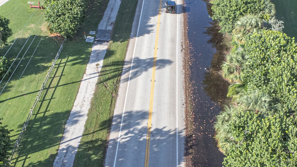 Flooding along North Ocean Boulevard (A1A) and the Alan C. Alford Red Reef Family Golf Course, Oct. 28, 2025. (Photo: Boca Daily News)