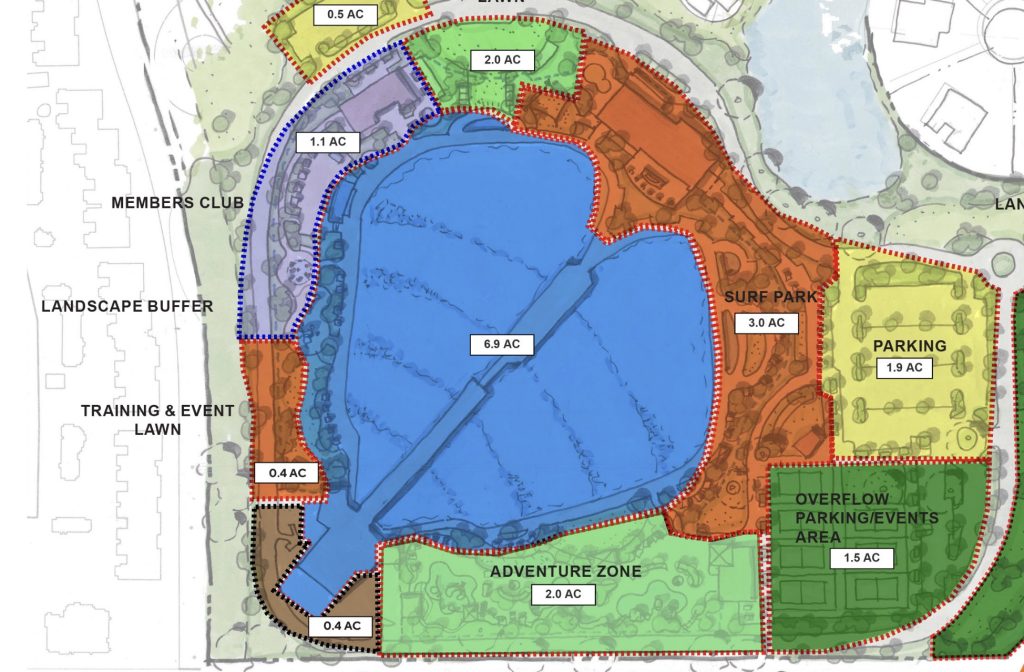 A rendering of a potential surf park at Boca Raton's North Park property. (Planning Document)