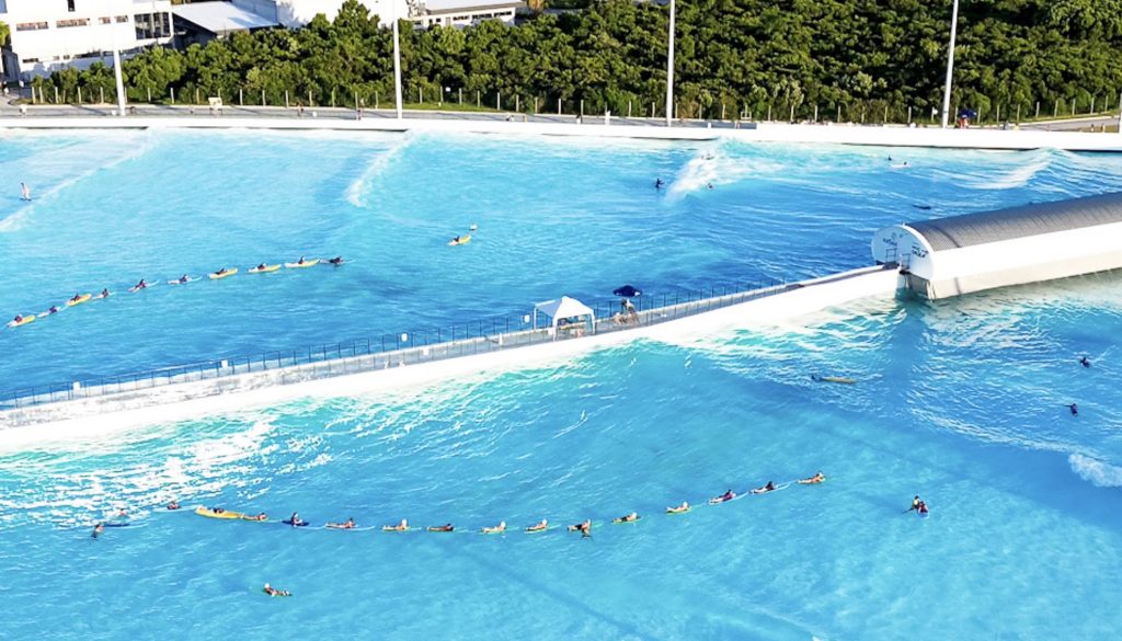 A park current utilizing the Wavegarden system. (Credit: Boca Surf Park)