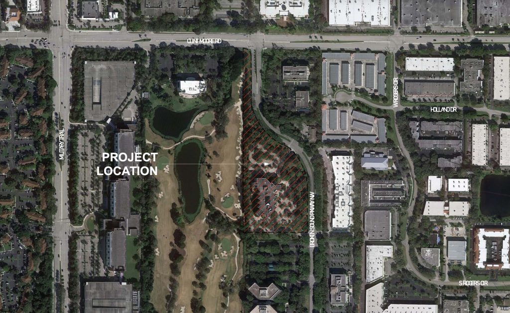 The future site of a new eight-story, 222-unit mixed use development at 1600 Clint Moore Road, Boca Raton, FL. (Planning Document)
