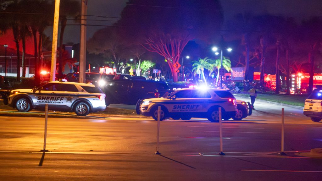 Police and emergency vehicles outside the Walmart on US 441 (SR-7) and Palmetto Park Road, Boca Raton, Dec. 17, 2025. (Photo: Boca Daily News)