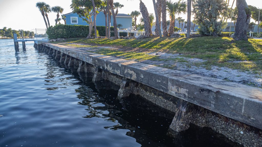 The seawall at Jeffrey Street, Boca Raton, FL. (Photo: Boca Daily News)
