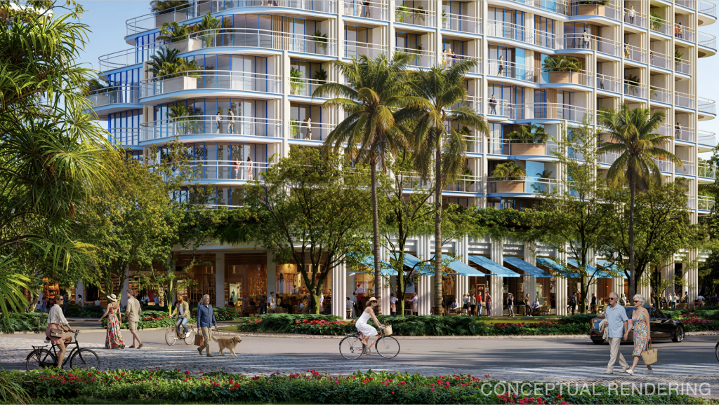 Hotel and retail space (rendering) at the proposed 'One Boca' area. (Credit: One Boca/ Terra-Frisbie)