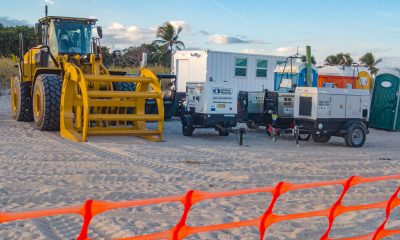 Beach replenishment equipment is staged and access points are established for beach replenishment in Delray Beach, FL, Jan. 5, 2026. (Photo: Boca Daily News)