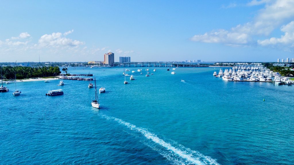 Boats moored and anchored at the popular swimming area at Peanut Island, Palm Beach County, FL. (Photo: Boca Daily News)