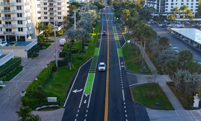 The completed upgrade of A1A in Highland Beach, FL, consisting of widening, repavement, and the installation of bike lanes. (Photo: Boca Daily News)