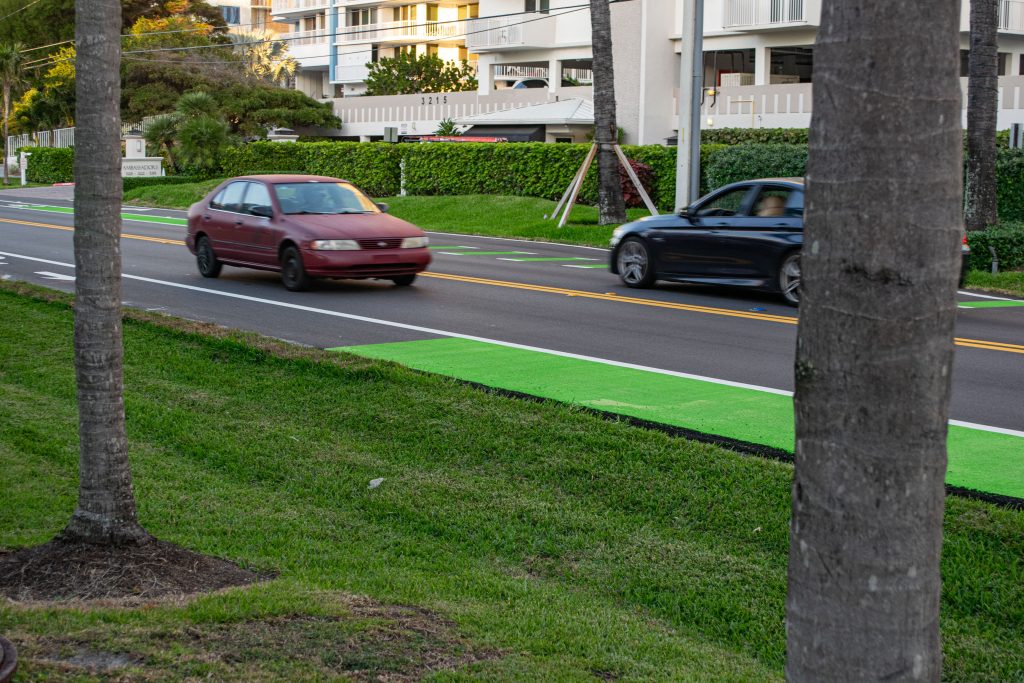 The completed upgrade of A1A in Highland Beach, FL, consisting of widening, repavement, and the installation of bike lanes. (Photo: Boca Daily News)