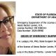Alexis "Lexie" Backer Lawler (left) and an emergency order suspending her nursing license. (LinkedIn/State of Florida)