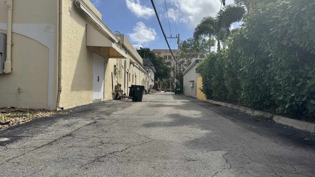 A ground view of the streets and alleyways to be vacated for the 'Mr. C' residences in Boca Raton, FL, Feb. 2026. (Photo: Boca Daily News)