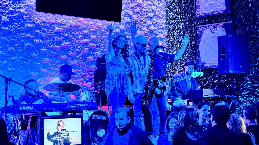 Shorty Long and the Jersey Horns performs at the Biergarten in Boca Raton, Sunday, Feb. 22, 2026. (Photo: Boca Daily News)