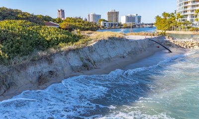'Cliffs' formed at Boca Raton's South Inlet beach from weather fronts that produced erosion, Feb. 2026. (Photo: Boca Daily News)
