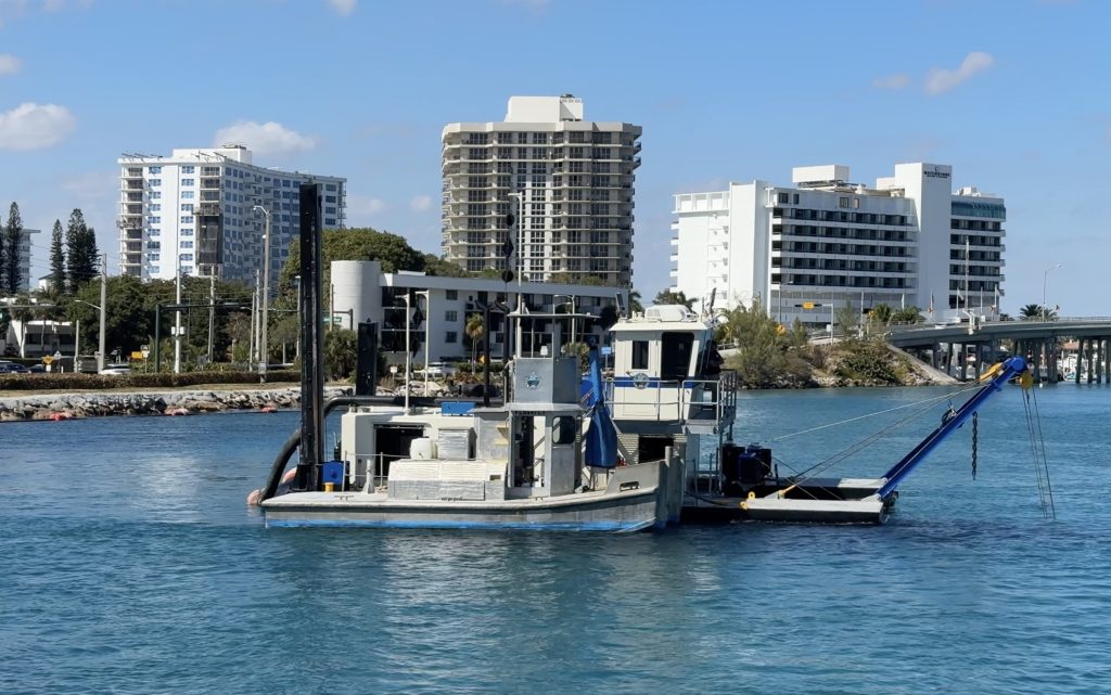 Dredging and beach restoration in Boca Raton, FL at South Inlet Beach, March 1, 2026. (Photo: Boca Daily News)