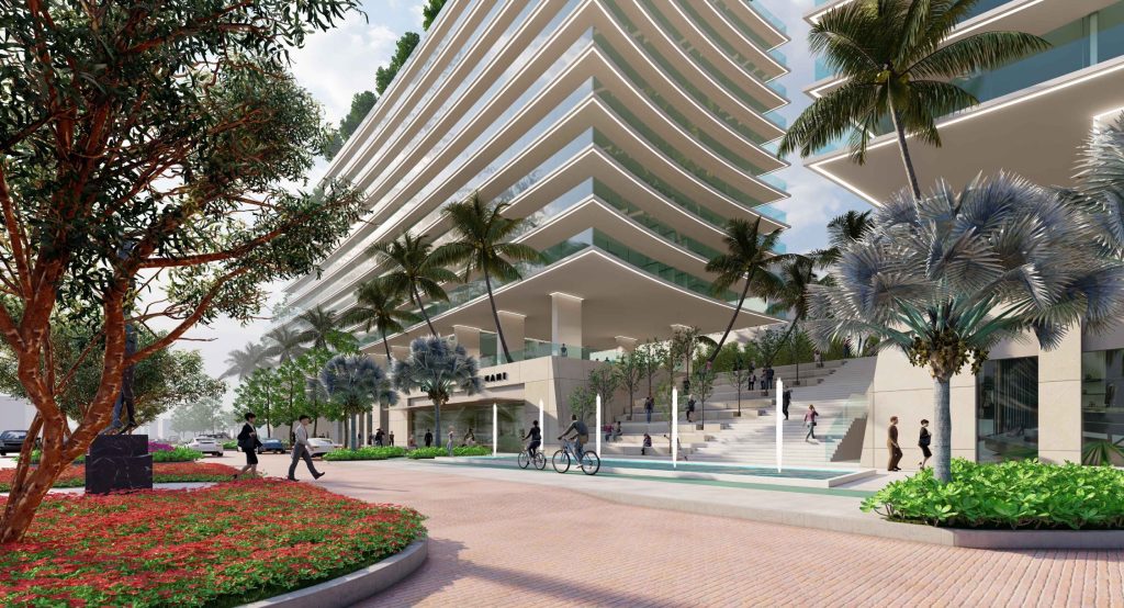 A rendering of the proposed Mizner Plaza hotel property. (Planning Document)