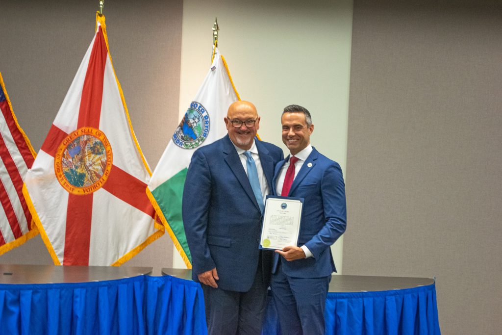 Boca Raton Mayor Andy Thomson is sworn into office, March 31, 2026. (Photo: Boca Daily News)