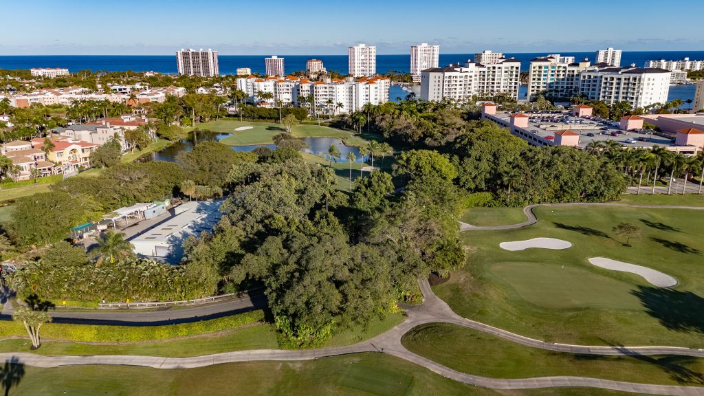 The portion of the property of The Boca Raton where a 76-unit, eight-story residential tower has been approved, March 2026. (Photo: Boca Daily News)